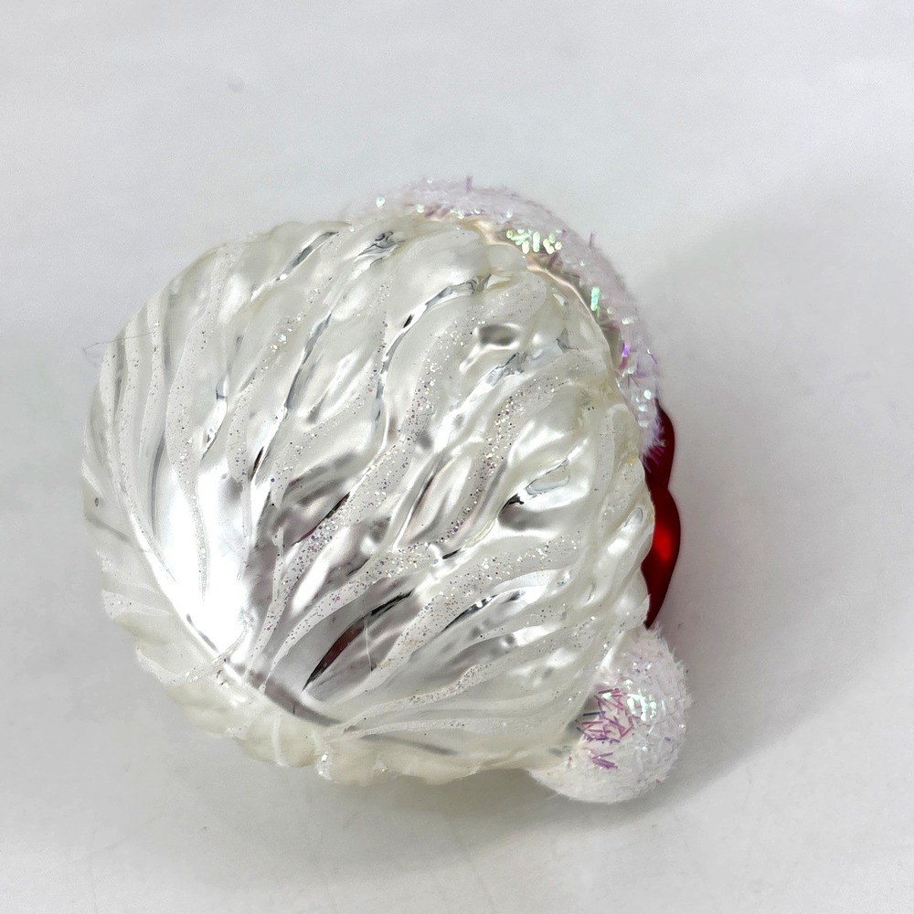 Impuls Glass Santa Face Hand Painted Santa Claus Christmas Ornament Poland 5.25" - Picture 8 of 10
